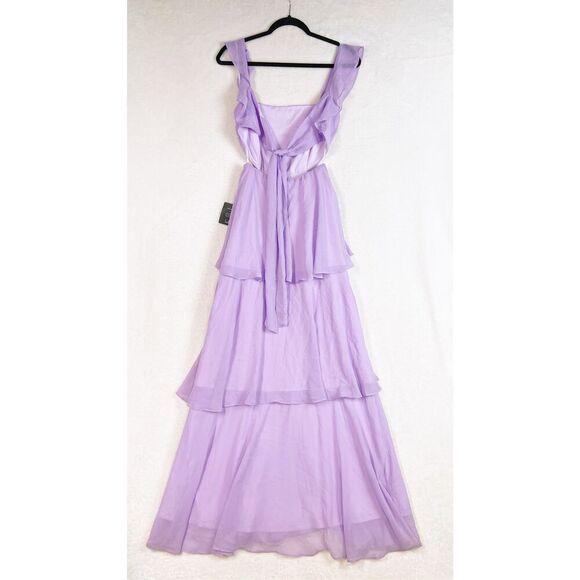 Lulus Elegant Event Lavender Ruffled Tie-Back Tiered Maxi Dress Size XS NWT - Picture 6 of 9
